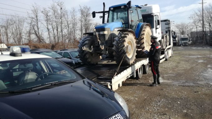 Trattori rubati nel Veronese scoperti dai Carabinieri di Tortona