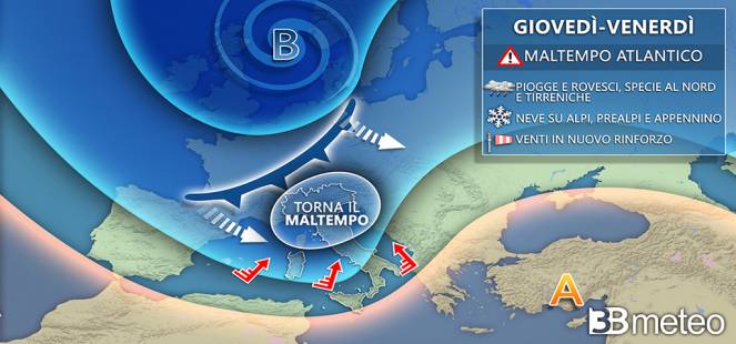 Pioggia e neve sull’Alessandrino nei prossimi giorni, ma dal weekend tornerà il sole