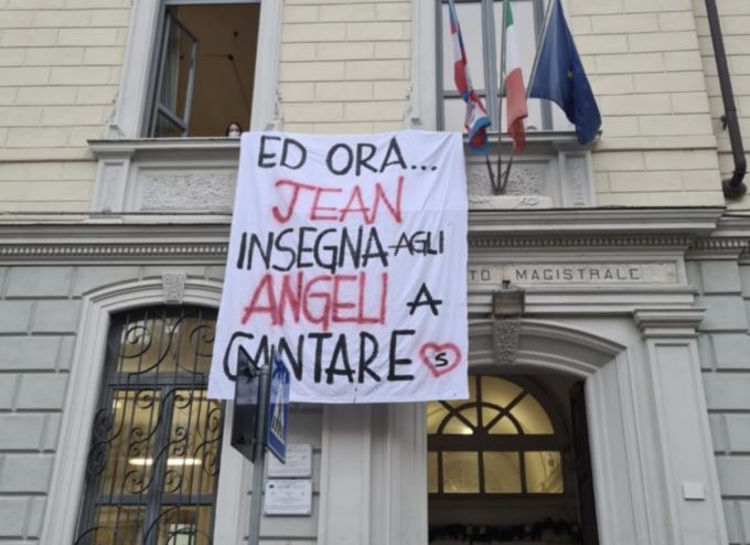 Uno striscione per Jean al Saluzzo Plana