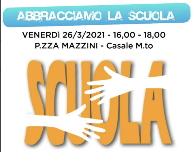 Casale Monferrato: “Abbracciamo la scuola” per un ritorno in presenza