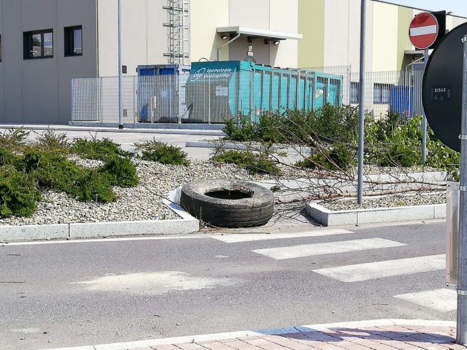 Furto ad Acqua & Sapone ad Alessandria: via bloccata con pneumatico e rami