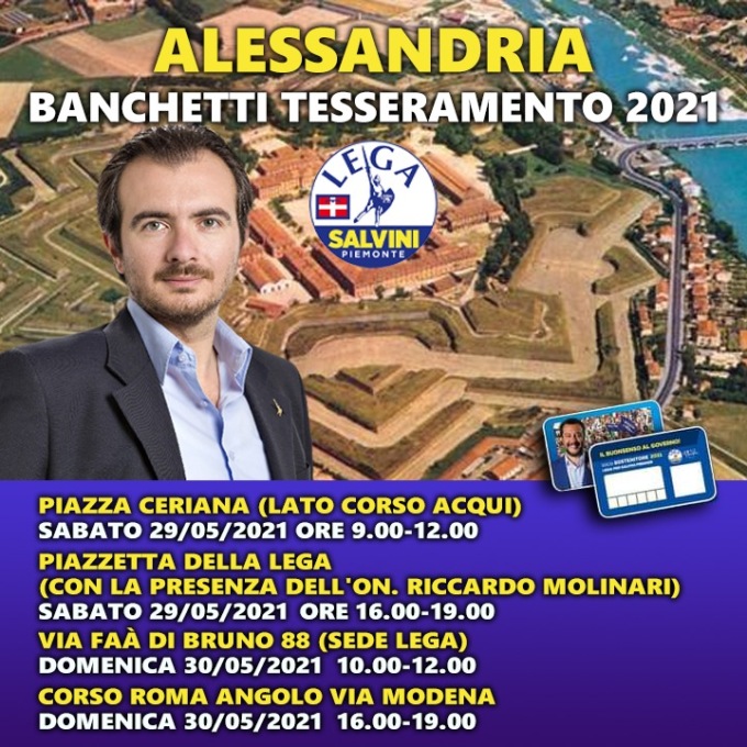 Lega Alessandria, weekend di tesseramento e raccolta firme al Cristo e in centro