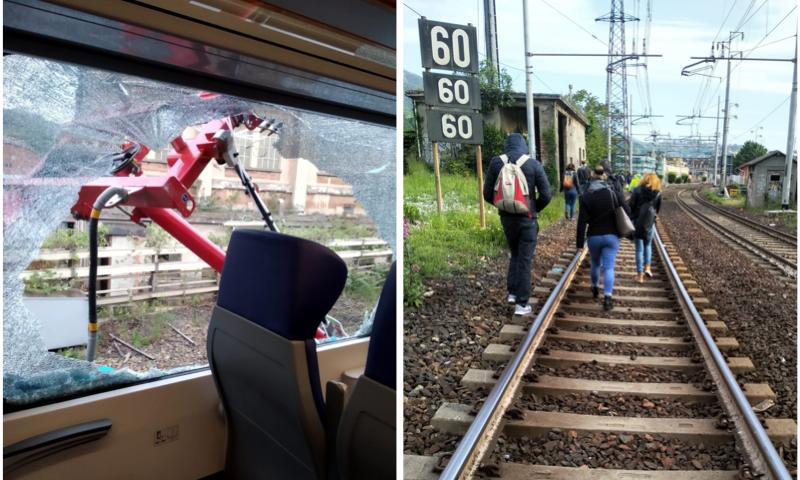 Pantografo si stacca e sfonda il finestrino di un treno sulla tratta Acqui – Genova