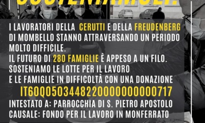 Raccolta fondi dai parroci per sostenere i lavoratori Cerutti e Freudenberg