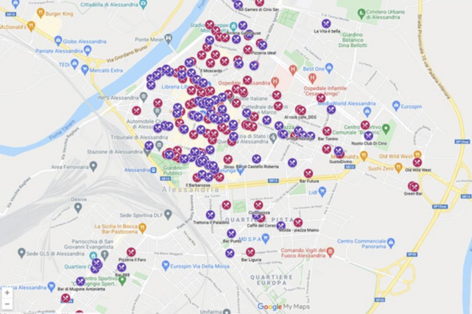 Alessandria: pubblicata la mappa interattiva dei dehors
