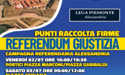 Lega Alessandria: al via venerdì la raccolta firme per la campagna referendaria sulla Giustizia