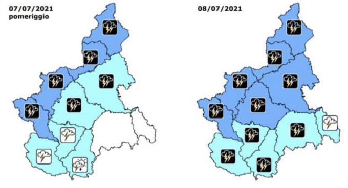 Meteo: previsti temporali nel Basso Monferrato