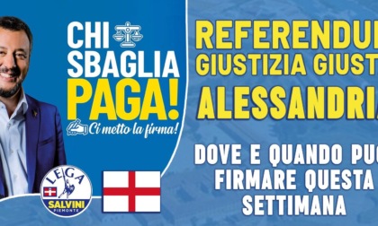 Lega Alessandria, continua in città e nei sobborghi la raccolta firme per la campagna referendaria sulla Giustizia
