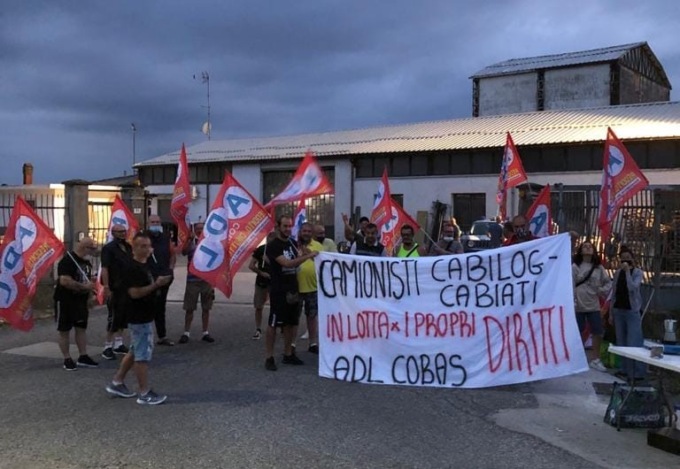 Occimiano: sciopero dei camionisti dipendenti di Cabiati e Cabilog
