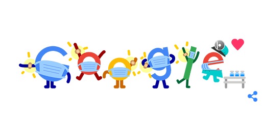 “Vaccinati. Usa la mascherina. Salva vite umane“: il messaggio del nuovo doodle di Google