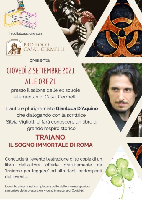 Casal Cermelli: il 2 settembre incontro con lo scrittore Gianluca D’Aquino
