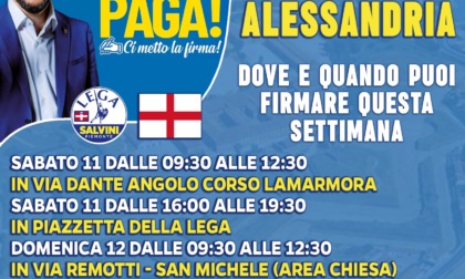 Lega Alessandria: continua nel weekend la raccolta firme per la campagna referendaria sulla Giustizia