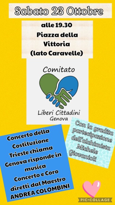 Genova: “Concerto per la Costituzione” organizzato dal comitato Liberi Cittadini