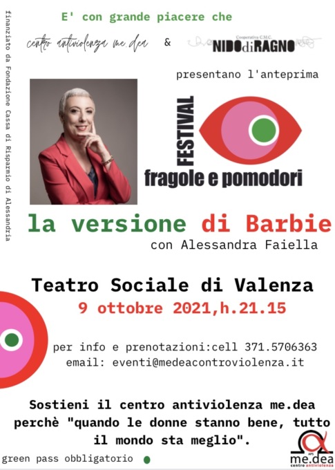 Valenza, sabato 9 ottobre Alessandra Faiella al Teatro Sociale per l’Aps me.dea