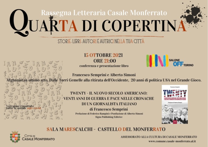 Casale Monferrato: Afghanistan, se ne parla con Francesco Semprini venerdì 15 ottobre