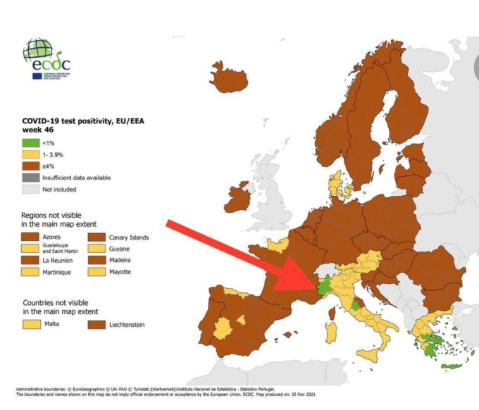 Covid: per l’Ecdc il Piemonte resta “green”