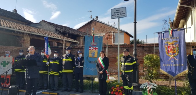 Quargnento: una piazza intitolata ai Caduti dei Vigili del Fuoco