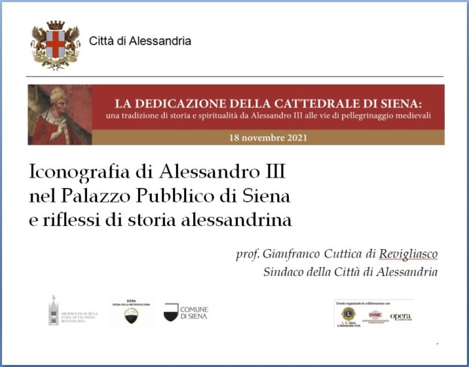 Si rafforza il legame tra Alessandria e Siena, nel segno di Papa Alessandro III