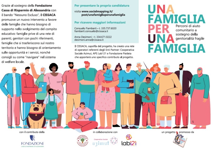 “Una famiglia per la famiglia”: ad Alessandria un progetto per la genitorialità fragile
