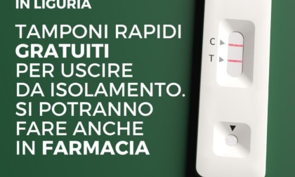 Liguria, da lunedì i tamponi rapidi per uscire dall'isolamento saranno gratuiti