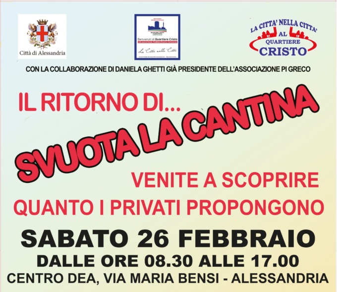 Al Cristo di Alessandria torna l’evento “Svuota la cantina”