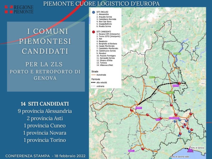 Logistica: in Piemonte 16 comuni candidati a retroporto di Genova, 9 sono nell’Alessandrino