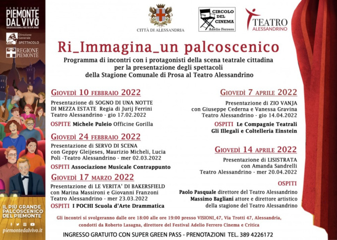 ”Ri_Immagina_un palcoscenico”: incontri con i protagonisti della scena teatrale cittadina