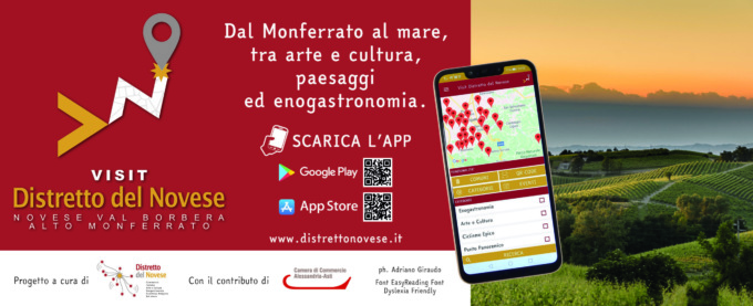 Distretto novese: l’app ufficiale si aggiorna con la categoria “Enogastronomia”