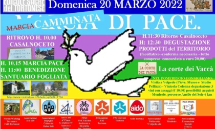 Casalnoceto, domenica la camminata di pace verso il santuario della Fogliata