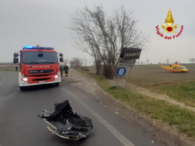 Schianto frontale tra due vetture, a Casalnoceto arriva l’elisoccorso