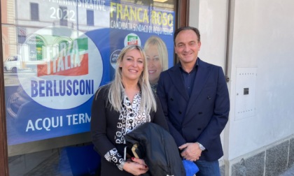 Acqui, Cirio visita la sede di Forza Italia e incontra il candidato sindaco del centro destra Franca Roso