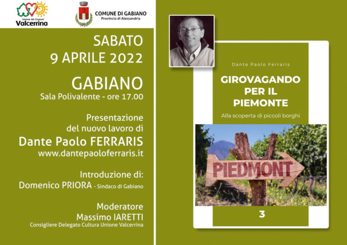 LibrInValle, “Girovagando per il Piemonte” di Dante Paolo Ferraris arriva a Gabiano