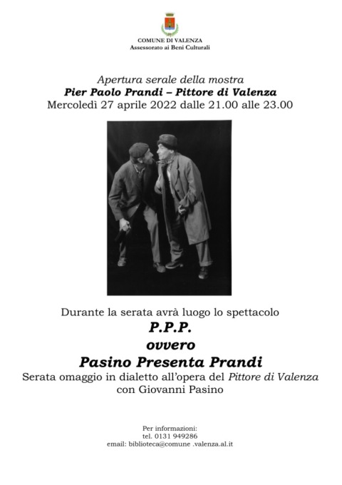 P.P.P. ovvero Pasino Presenta Prandi una serata dedicata alla celebrazione della valenzanità con Giovanni Pasino