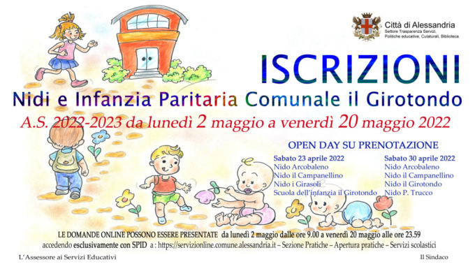 Alessandria: domande d’iscrizione ai nidi comunali dal 2 maggio
