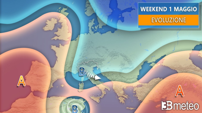 3B Meteo: “Weekend del 1° maggio tra sole e improvvisi temporali”