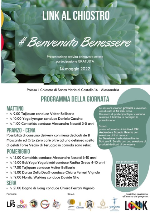 Alessandria, Progetto LINK – Benvenuto Benessere: open day gratuito il 14 maggio