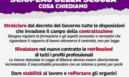 30 maggio, sciopero della scuola: motivazioni e richieste dei sindacati