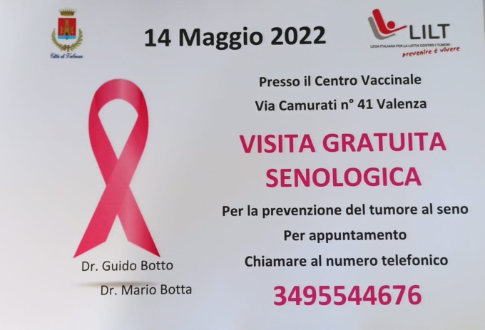 Valenza, Comune e Lilt organizzano visite di prevenzione per il tumore al seno