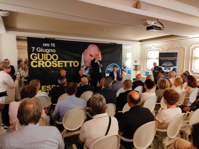 Il coordinatore nazionale Guido Crosetto in visita ad Alessandria per sostenere la lista Cuttica