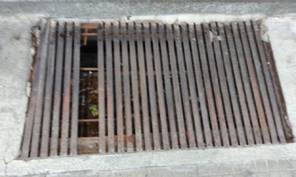 "Grata pericolante in via Napoli ad Alessandria"