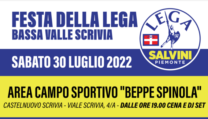 Festa della Lega in Bassa Valle Scrivia: appuntamento il 30 luglio a Castelnuovo Scrivia