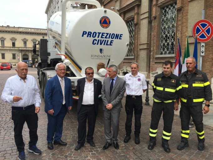 Alessandria: consegnata cisterna d’acqua da 12.000 litri alla Protezione Civile