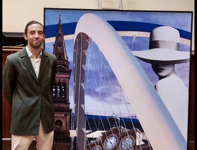 L’opera dell’artista Andrea Canestri “A lessandria” nella Sala del Consiglio Comunale di Alessandria