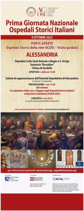 Prima Giornata Nazionale Ospedali Storici: 9 ottobre, arte e cultura
