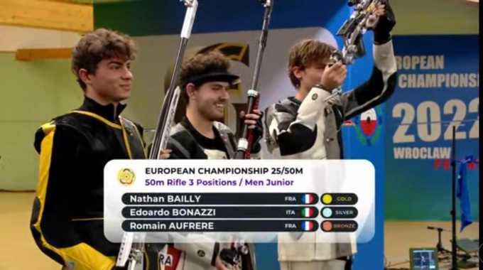 Tiro a segno, Europei 2022: il pozzolese Bonazzi è argento juniores