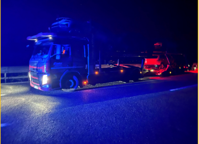 Tir contromano in autostrada bloccato all’altezza di Castelletto d’Orba