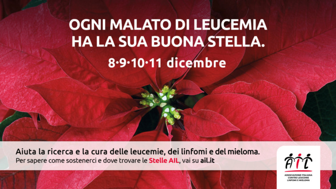 Dall’8 all’11 dicembre tornano nelle piazze italiane le Stelle di Natale AIL