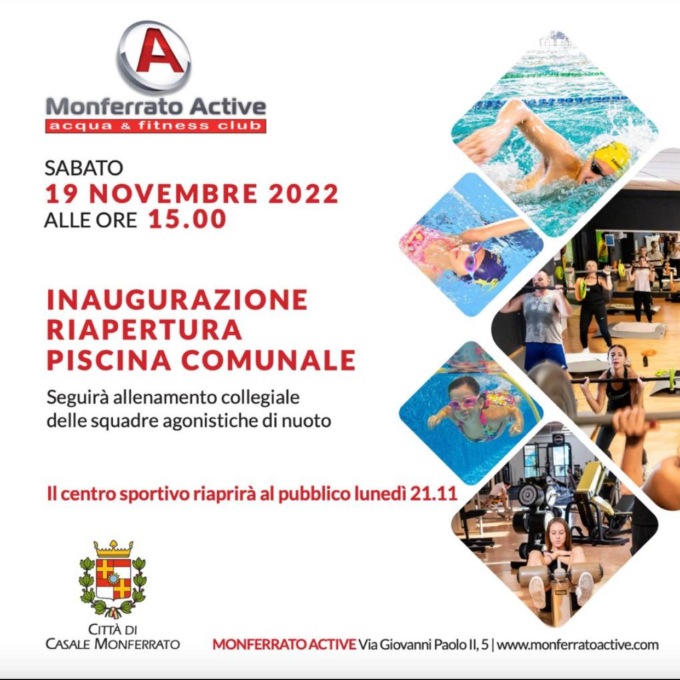 Casale Monferrato, dopo la chiusura estiva riapre la “Monferrato Active”