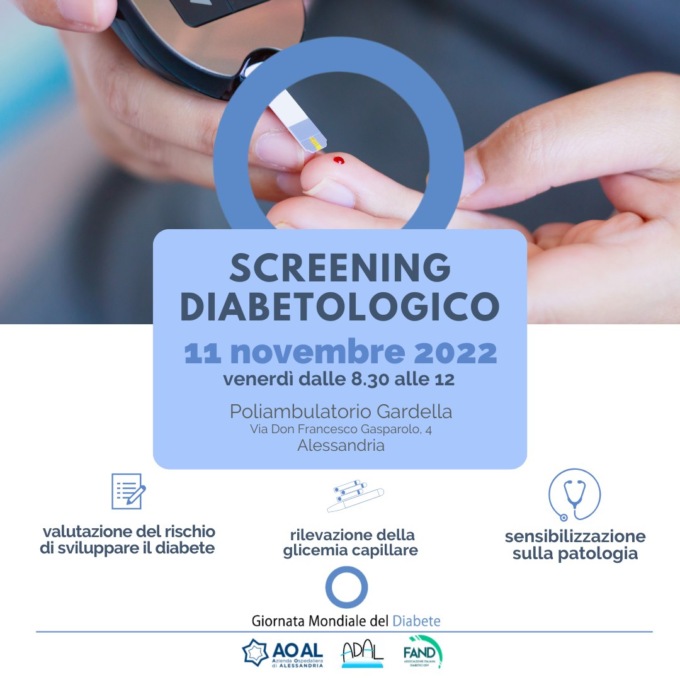 Alessandria, screening gratuiti in occasione della Giornata Mondiale del Diabete