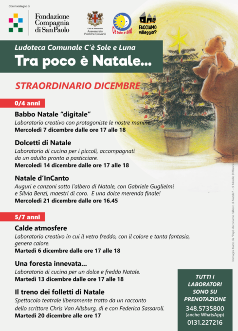 Natale ad Alessandria, la Ludoteca comunale apre le sue porte con un calendario ricco di appuntamenti